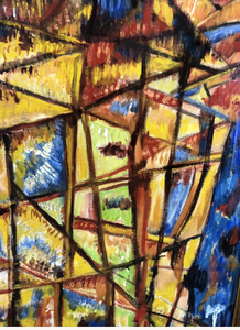 Vertical Construction - Oil on Canvas - by Frederick M. Perl